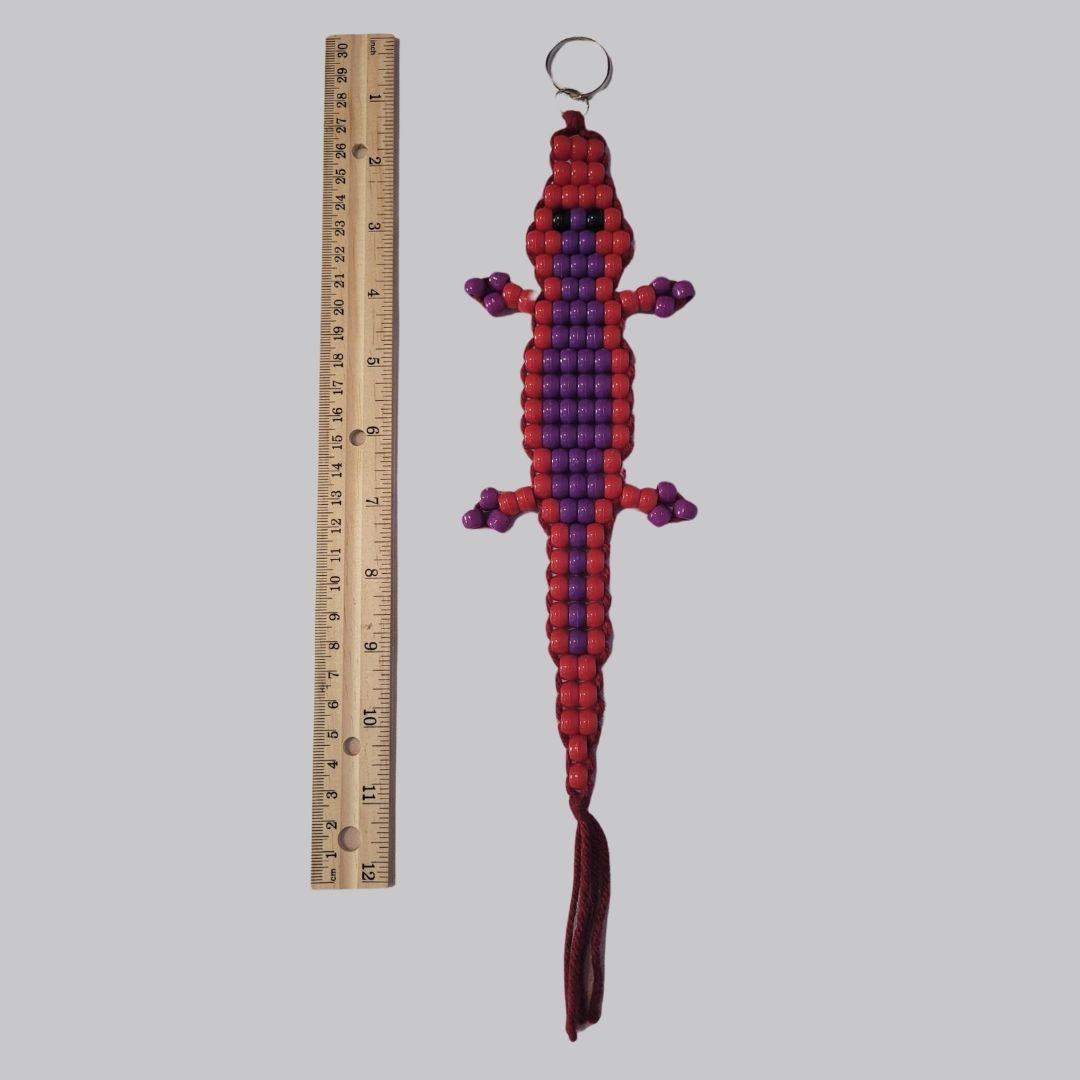 Dark Red Alligator with Dark Red Yarn