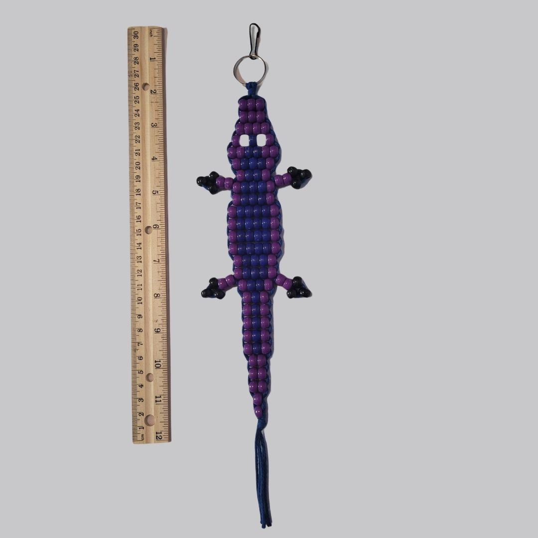 Dark Purple Alligator with Dark Blue Yarn