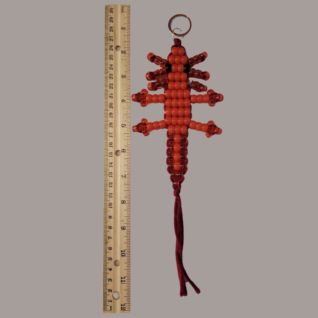 Red Axolotl with Dark Red Yarn