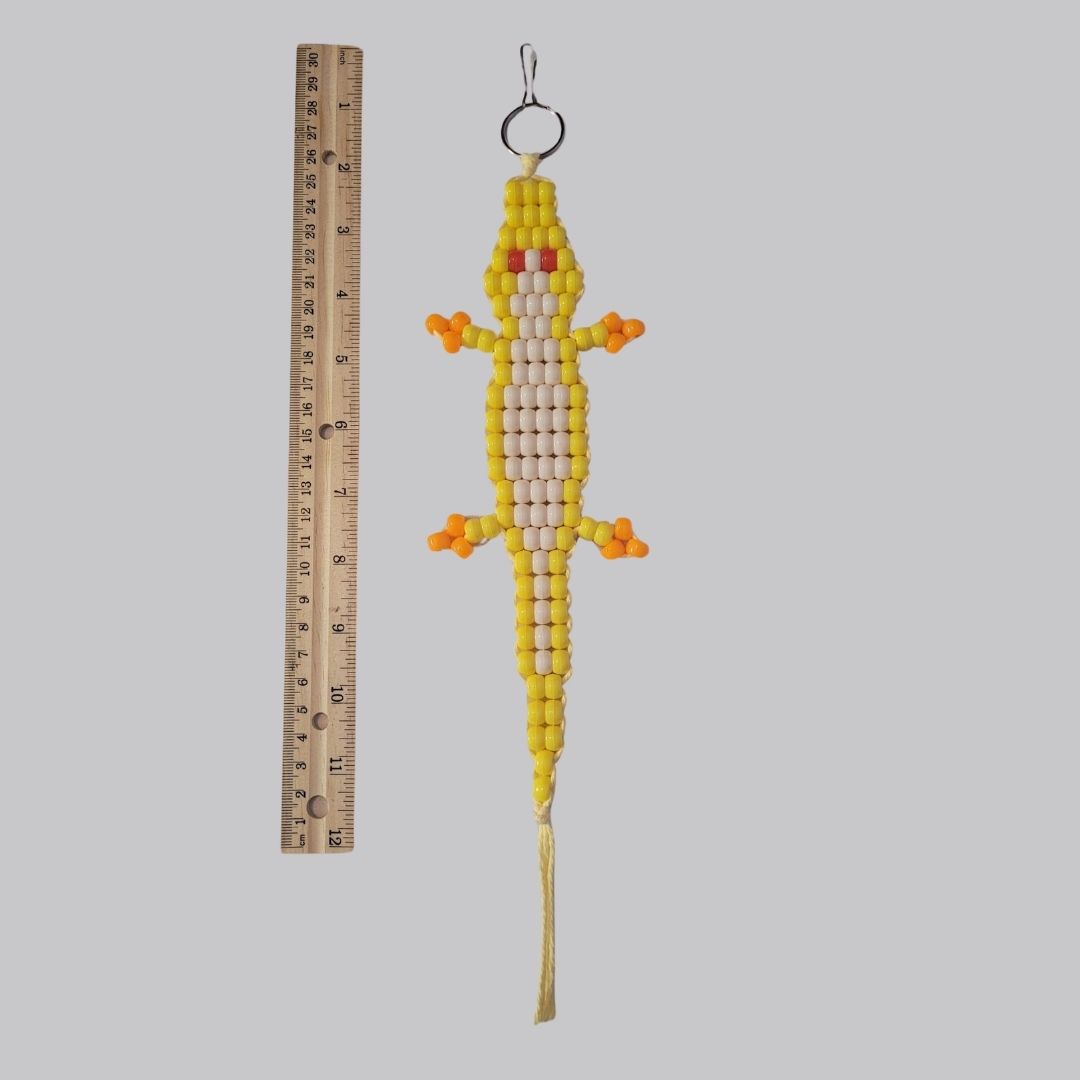 Yellow Alligator with Yellow Yarn