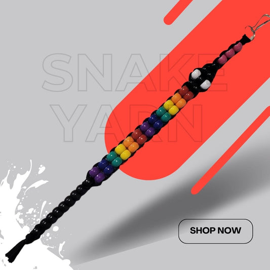 Black Snake with Black Yarn (Rainbow Pride Flag)