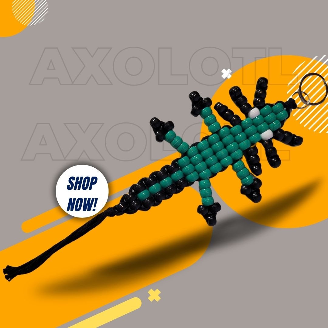 Dark Green Axolotl  with Black Yarn