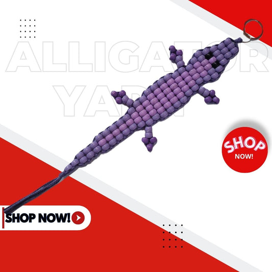 Purple Alligator with Dark Purple Yarn