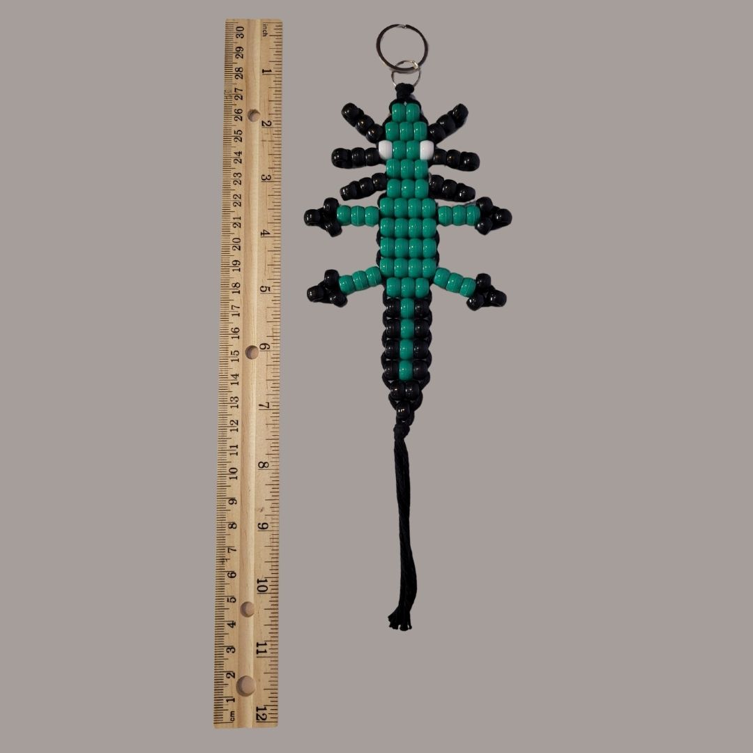 Dark Green Axolotl  with Black Yarn