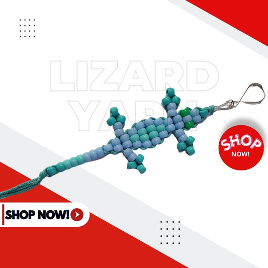 Light Blue Body Lizard with Teal Yarn