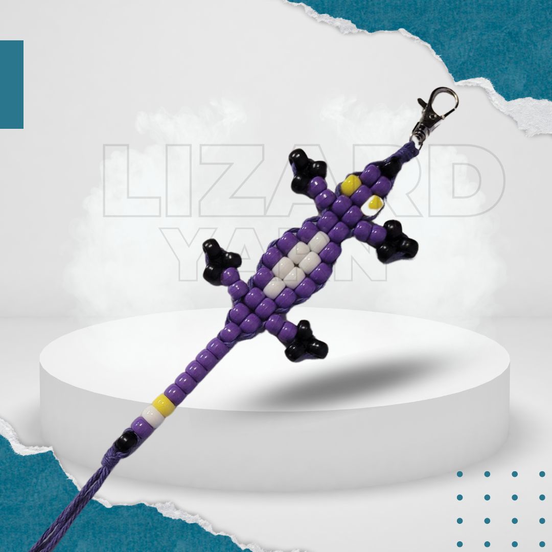 Purple Lizard with Dark Purple Yarn (Non-Binary Pride Flag)