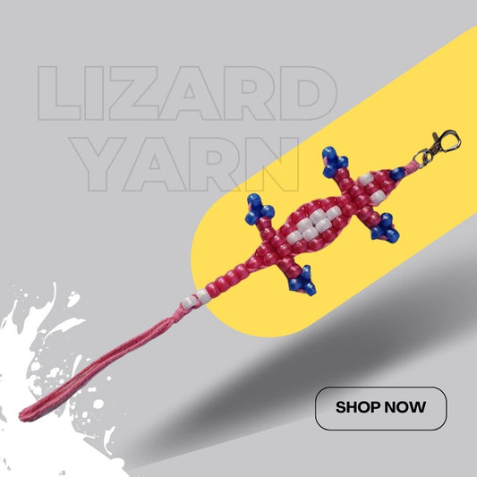 Lobster Claw Clasp Pink Yarn Lizard