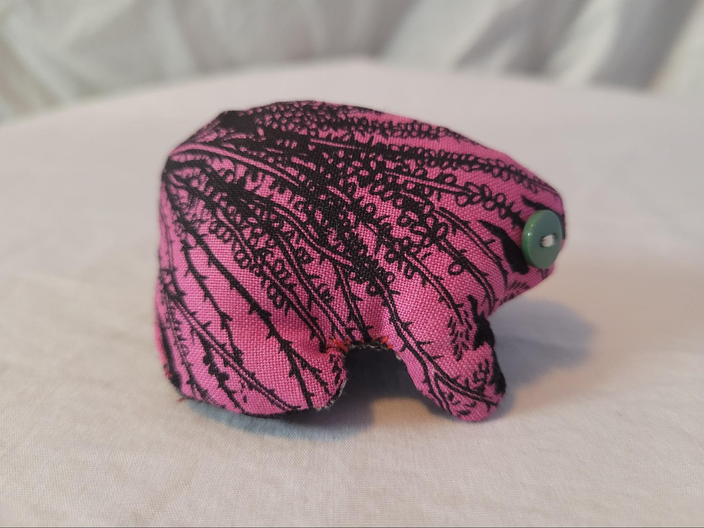 Pink Frog with Black Vines Pattern Top