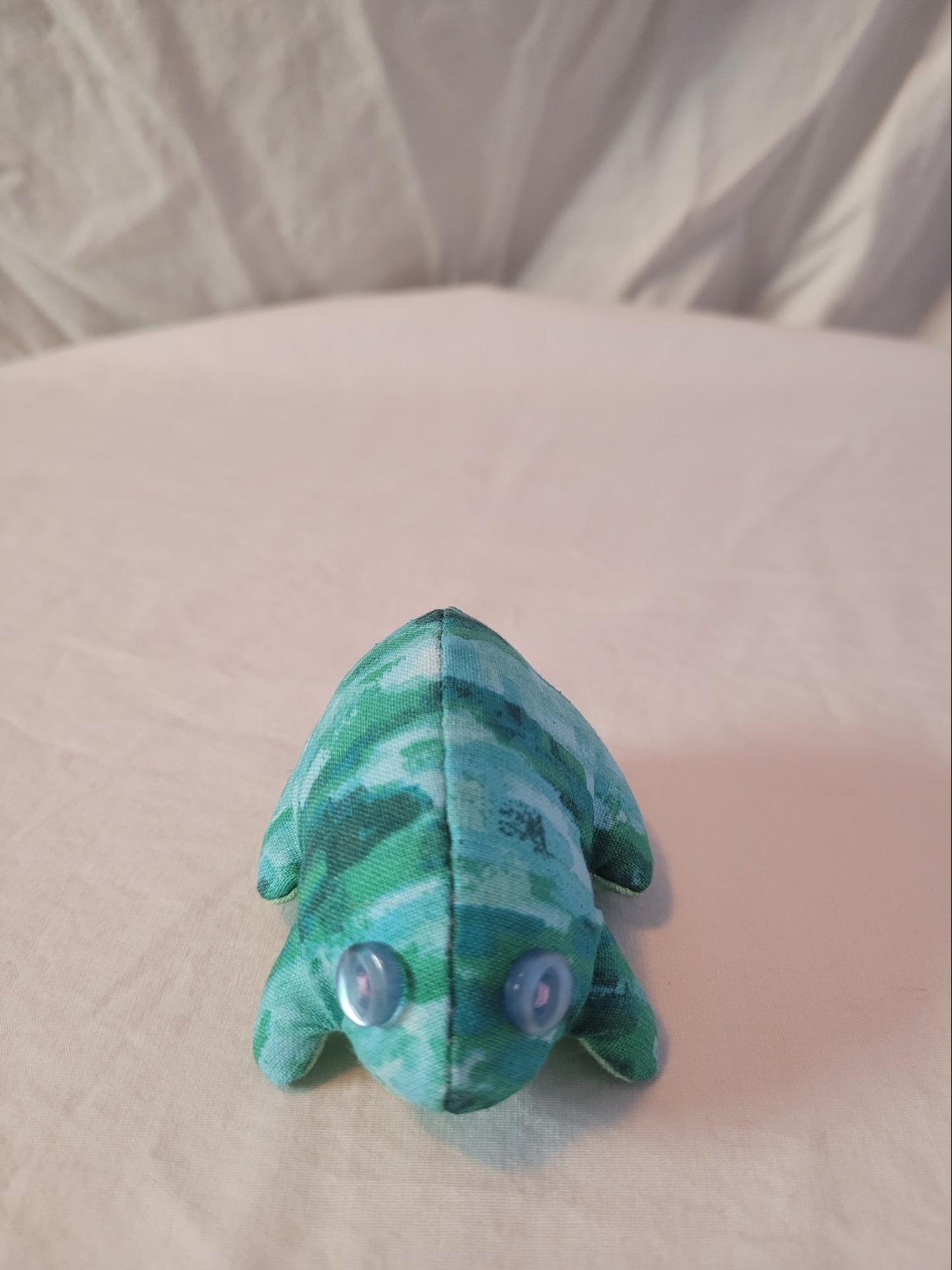 Blueish-Green Frog with Camo Pattern Top