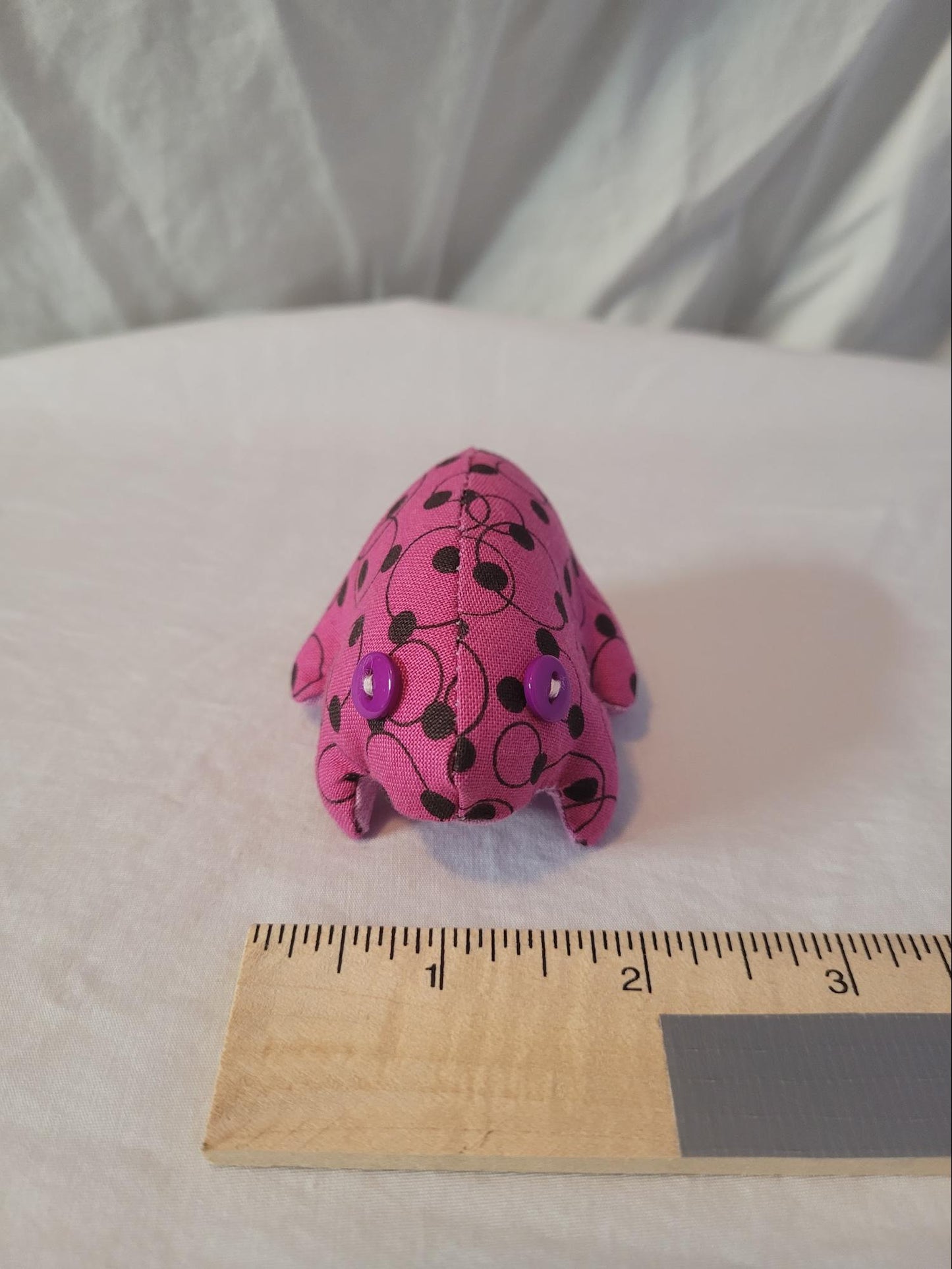 Pink Frog with Black Polka Dots